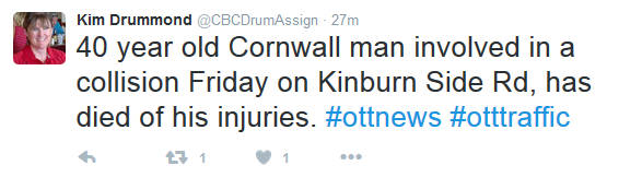 Cornwall Man Fatal Kinburn Side Road Ottawa May2316