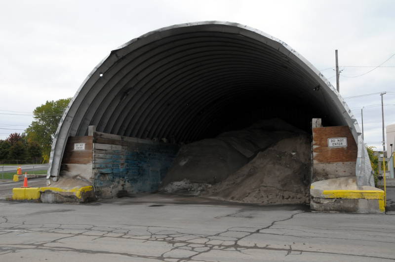 One of the two salt domes, built in 1975, is reaching the end of its life. Public Works Division Manager Bill de Wit says there's too much salt during the winter to store in the domes. The city uses 8,000 metric tons of salt a year. (Newswatch Group/Bill Kingston)